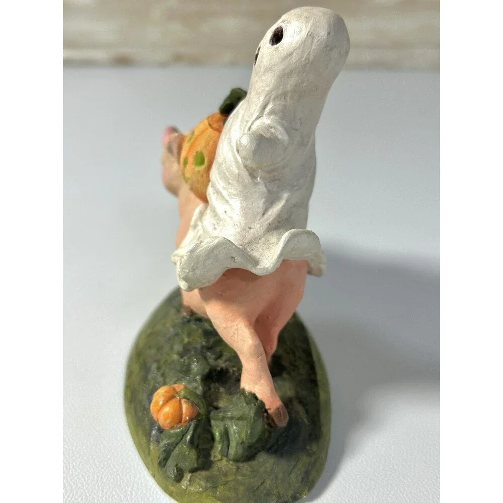 Pete Apsit Ghost Jack o’Lantern Pumpkin Riding Pig Halloween Figurine 1992 Vtg